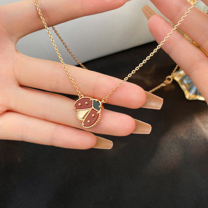 [CiCi]LUCKY  CARNELIANS LADYBUG NECKLACE