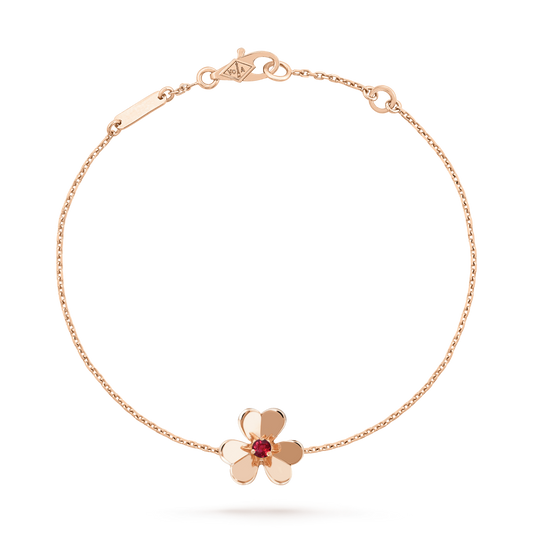 [CiCi]FRIVOLE GOLD FLOWER PINK MALACHITE BRACELET