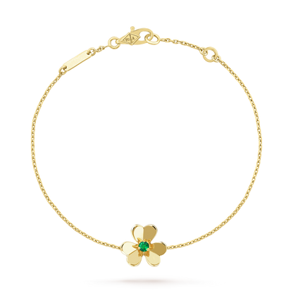[CiCi]FRIVOLE GOLD FLOWER PINK MALACHITE BRACELET