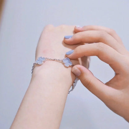 [CiCi] CLOVER 5 MOTIV LILA CHALCEDON ARMBAND KOLLEKTION