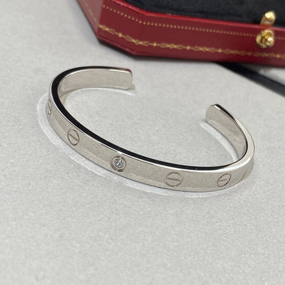 [CiCi]LOVE BRACELET 6.1MM 1 DIAMOND OPEN CUFF