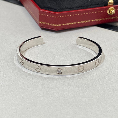 [CiCi]LOVE BRACELET 6.1MM 1 DIAMOND OPEN CUFF