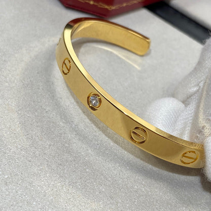 [CiCi]LOVE BRACELET 6.1MM 1 DIAMOND OPEN CUFF