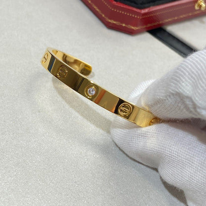 [CiCi]LOVE BRACELET 6.1MM 1 DIAMOND OPEN CUFF