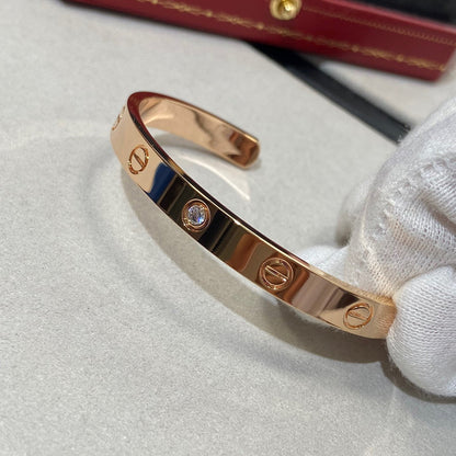 [CiCi]LOVE BRACELET 6.1MM 1 DIAMOND OPEN CUFF
