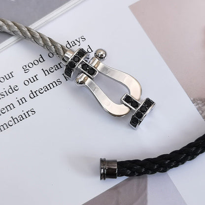 [CiCi]FORCE LARGE HORSESHOE BLACK DIAMOND BRACELET SILVER