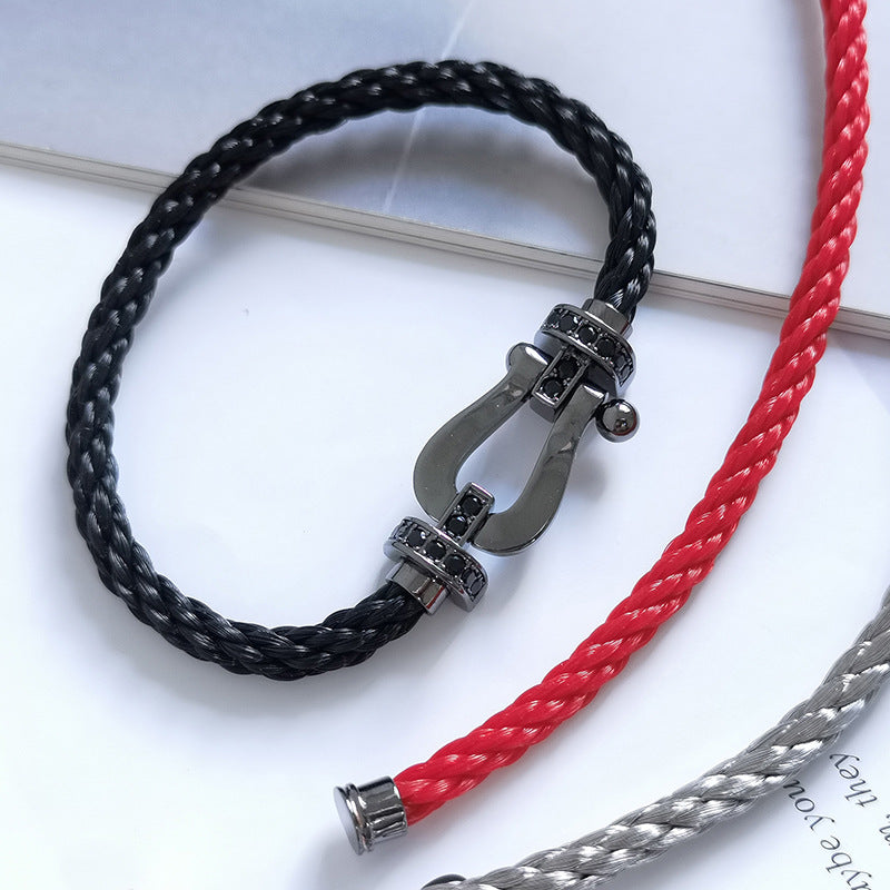 [CiCi]FORCE LARGE SERIES HORSESHOE BLACK SAMURAI BRACELET