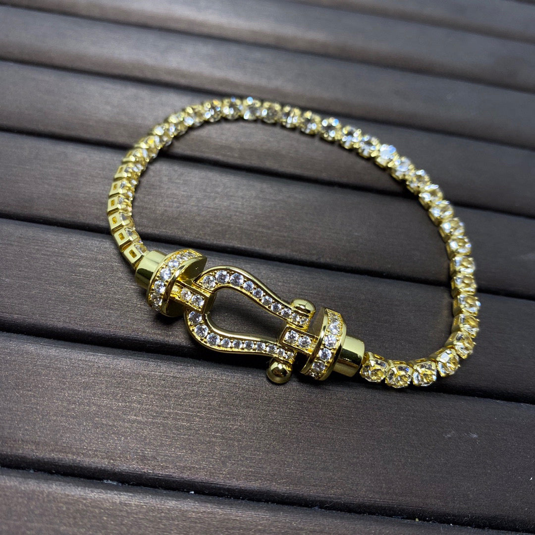 [CiCi]FORCE  LARGE HORSESHOE FULL DIAMOND TENNIS BRACELET