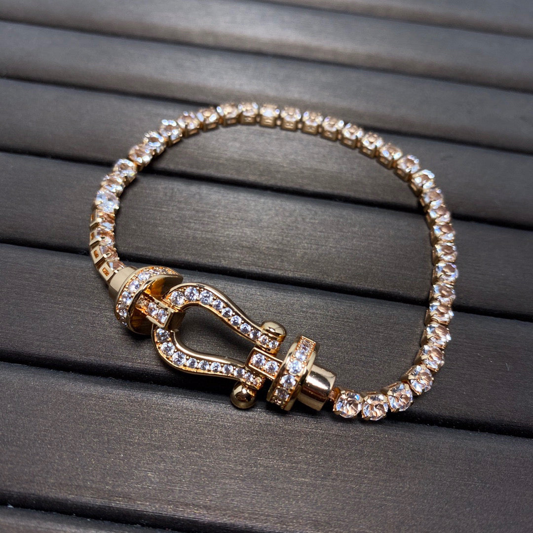 [CiCi]FORCE  LARGE HORSESHOE FULL DIAMOND TENNIS BRACELET