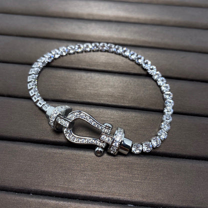 [CiCi]FORCE  LARGE HORSESHOE FULL DIAMOND TENNIS BRACELET