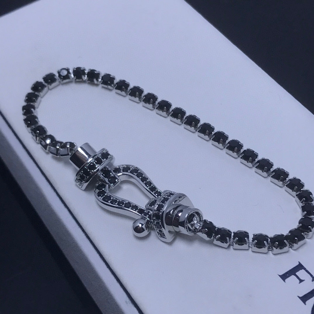 [CiCi]FORCE  LARGE HORSESHOE FULL DIAMOND TENNIS BRACELET