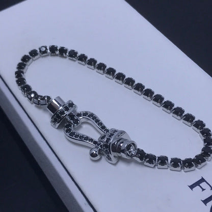 [CiCi]FORCE  LARGE HORSESHOE FULL DIAMOND TENNIS BRACELET