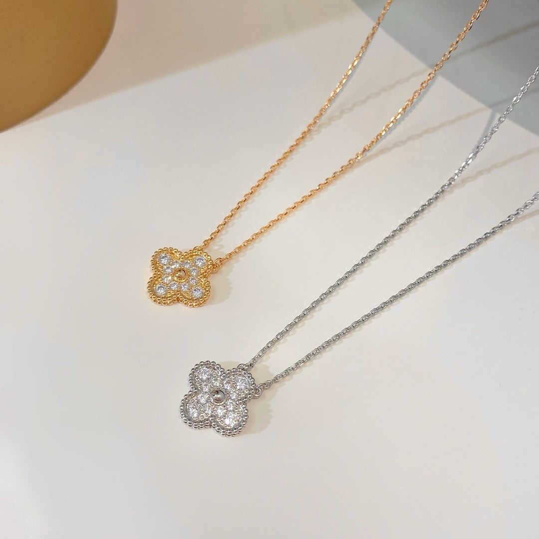 [CiCi]CLOVER 15MM DIAMOND SINGLE FLOWER HALSKETTE