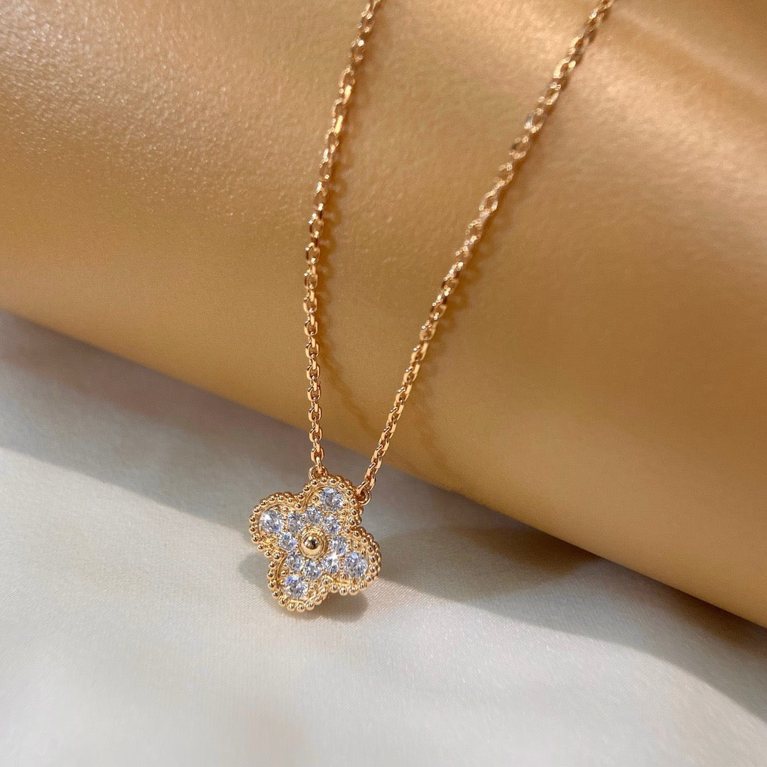 [CiCi]CLOVER 15MM DIAMOND SINGLE FLOWER HALSKETTE