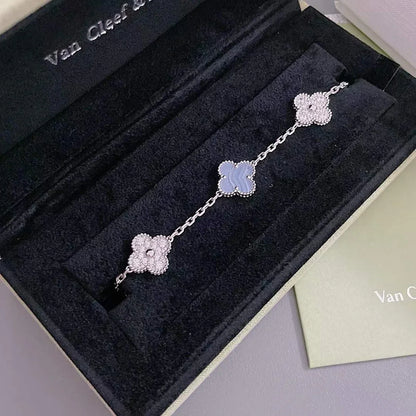 [CiCi] CLOVER 5 MOTIV LILA CHALCEDON ARMBAND KOLLEKTION