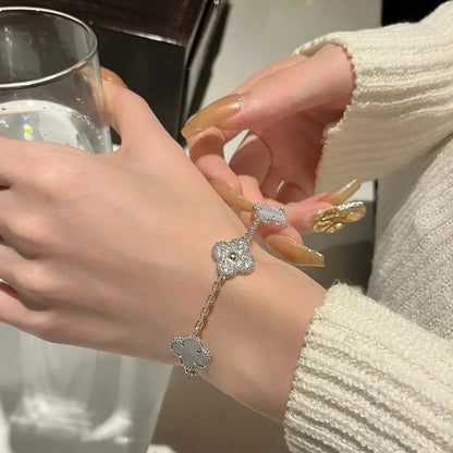 [CiCi] CLOVER 5 MOTIV LILA CHALCEDON ARMBAND KOLLEKTION