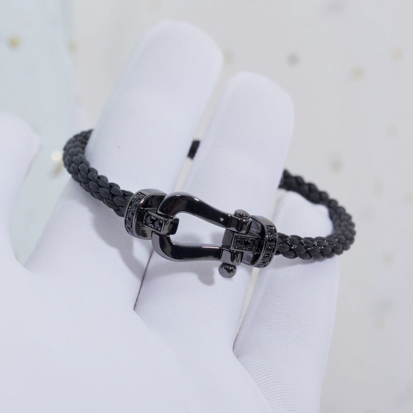 [CiCi]FORCE LARGE SERIES HORSESHOE BLACK SAMURAI BRACELET