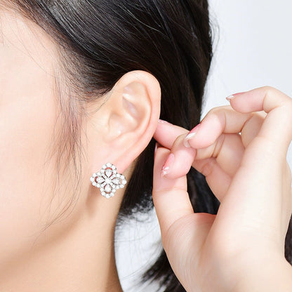 [CiCi]LOOP EARRINGS FULL MOTIF DIAMOND 16MM