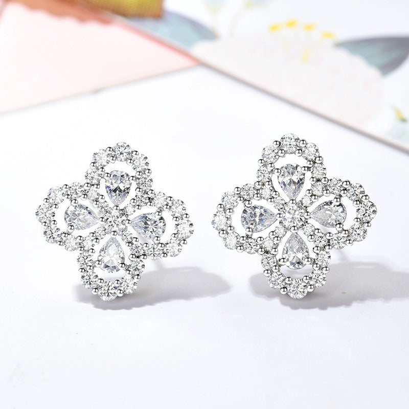 [CiCi]LOOP EARRINGS FULL MOTIF DIAMOND 16MM