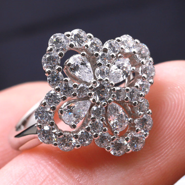[CiCi]LOOP RING FULL MOTIF DIAMOND 16MM SILVE