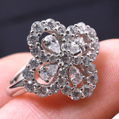 [CiCi]LOOP RING FULL MOTIF DIAMOND 16MM SILVE
