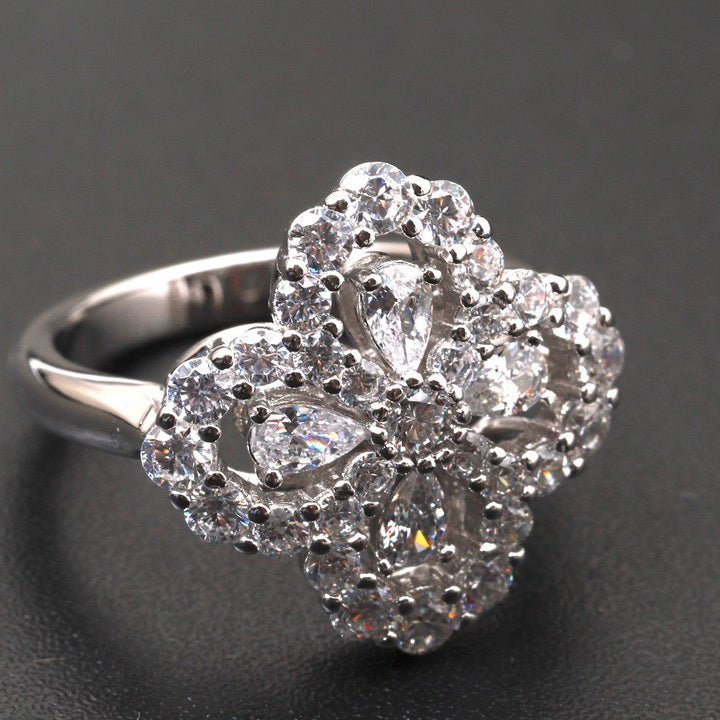 [CiCi]LOOP RING FULL MOTIF DIAMOND 16MM SILVE
