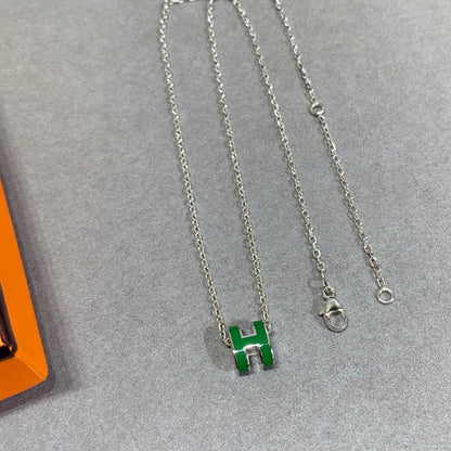 [CiCi]POP H GRÜNE HALSKETTE SILBER UND GOLD