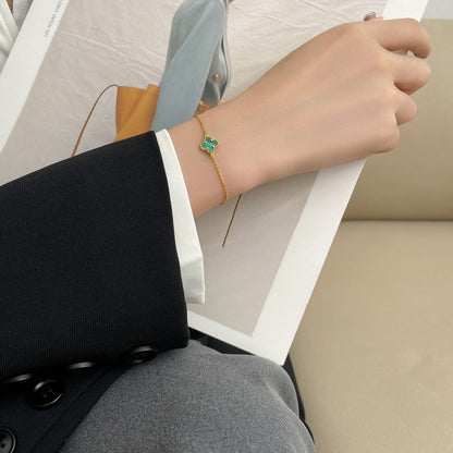 [CiCi]CLOVER BRACELET MALACHITE 1 MOTIF