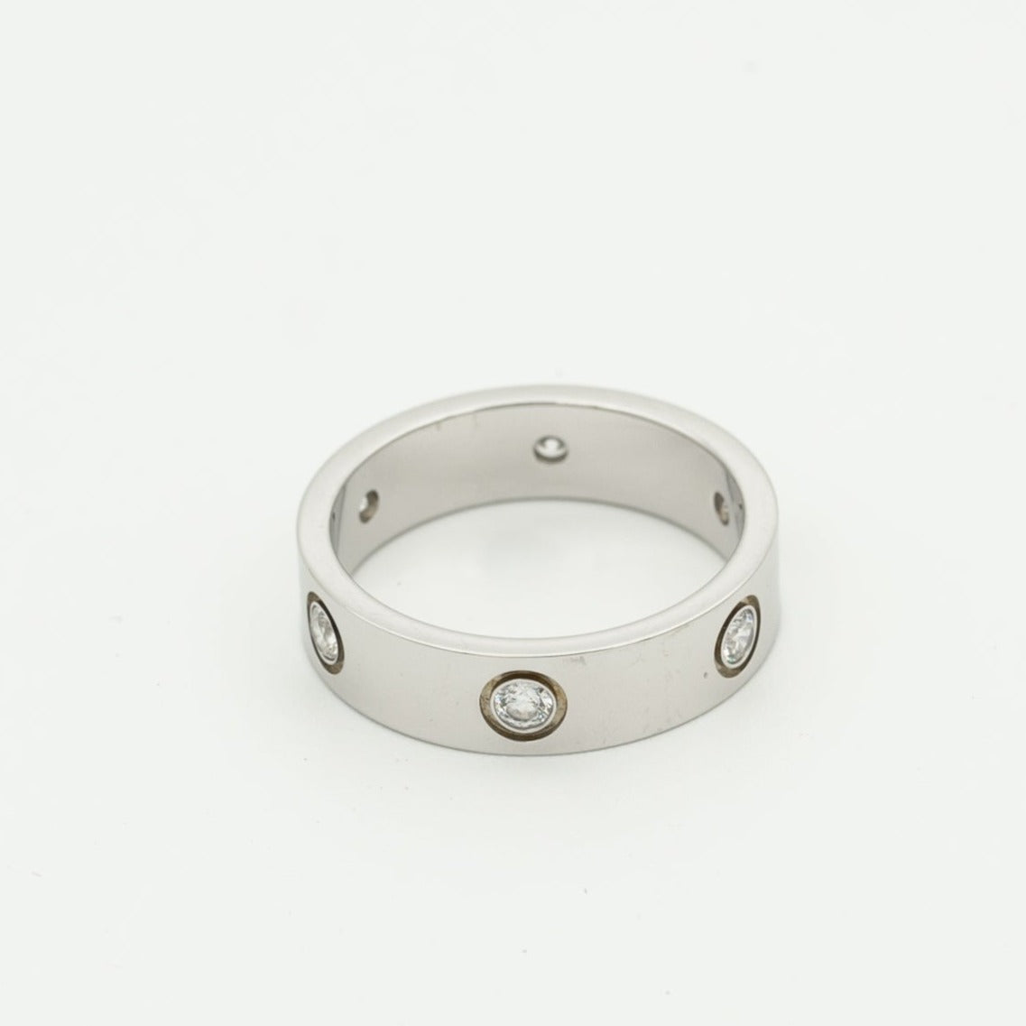 [CiCi]LOVE RING 5.5MM 6 DIAMONDS SILVER