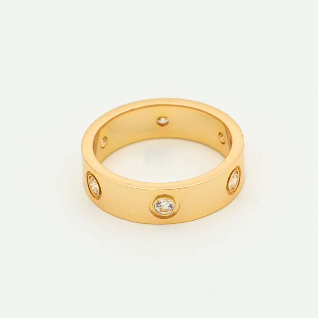 [CiCi]LOVE RING 5.5MM 6 DIAMONDS PINK GOLD