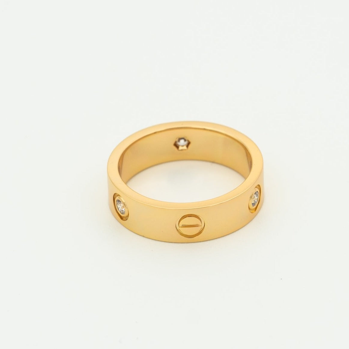 [CiCi]LOVE RING 5.5MM 3 DIAMONDS PINK GOLD