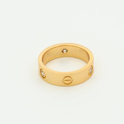 [CiCi]LOVE RING 5.5MM 3 DIAMONDS PINK GOLD