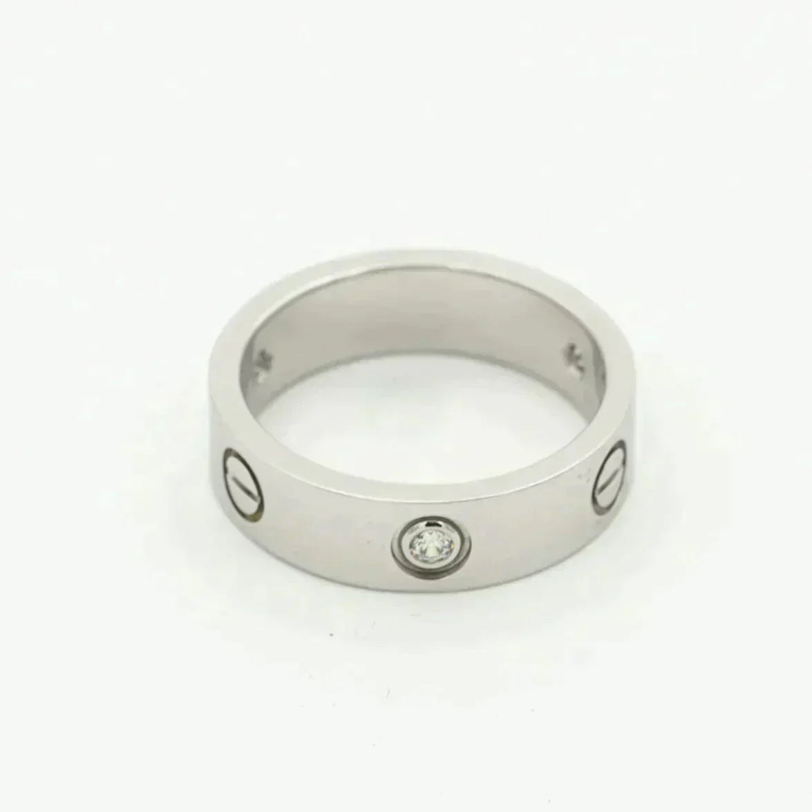 [CiCi]LOVE RING 5.5MM 3 DIAMONDS SILVER