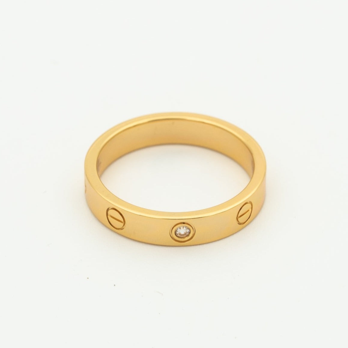 [CiCi]LOVE RING 4MM 1 DIAMOND PINK GOLD