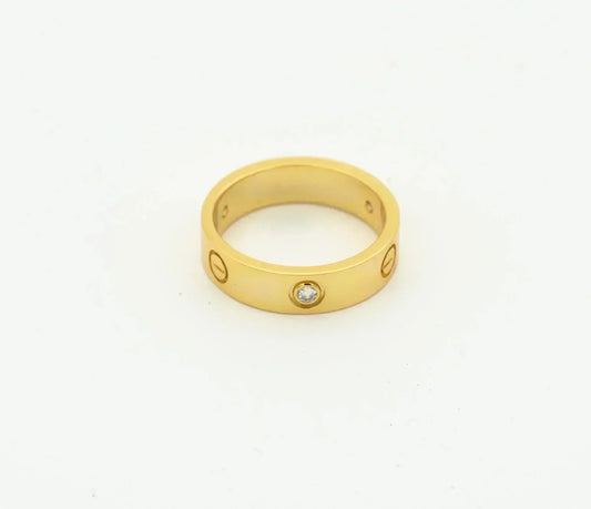 [CiCi]LOVE RING 4MM 1 DIAMOND GOLD