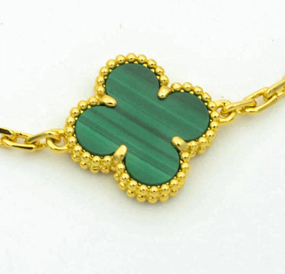 [CiCi] CLOVER 5 MOTIF MALACHITE BRACELET COLLECTION