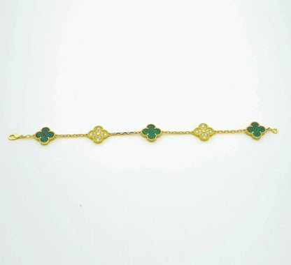 [CiCi] CLOVER 5 MOTIF MALACHITE BRACELET COLLECTION