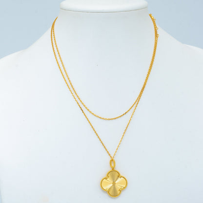 [CiCi]CLOVER 25MM PEDANT NECKLACE GOLD