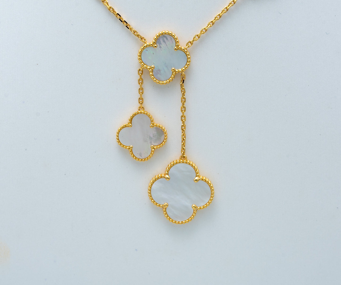 [CiCi]CLOVER MOTHER OF PEARL NECKLACE 6 MOTIF