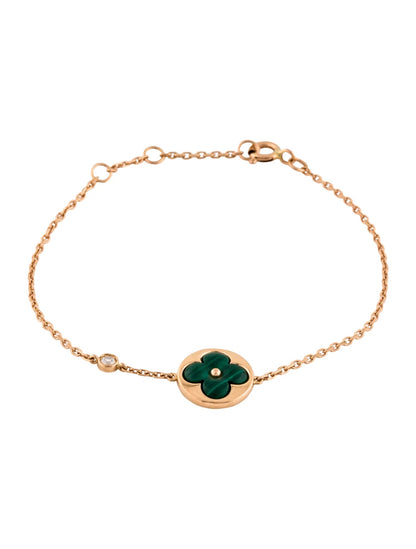[CiCi]SUN MALACHITE 1 DIAMOND PINK GOLD BRACELET