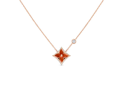 [CiCi]STAR NECKLACE PINK GOLD 1 DIAMOND