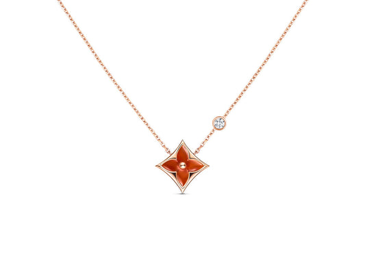 [CiCi]STAR NECKLACE PINK GOLD 1 DIAMOND