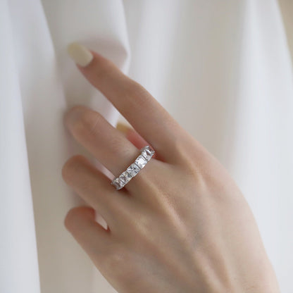 [CiCi]Elegant Princess Cut Tennis Ring