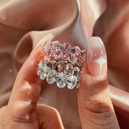 [CiCi]Dainty Elongated Cushion Cut Tennis Ring