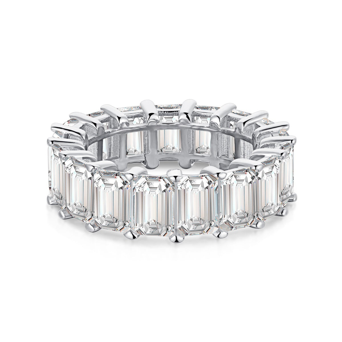 [CiCi]0.75 Carat Elegant Emerald Cut Tennis Ring
