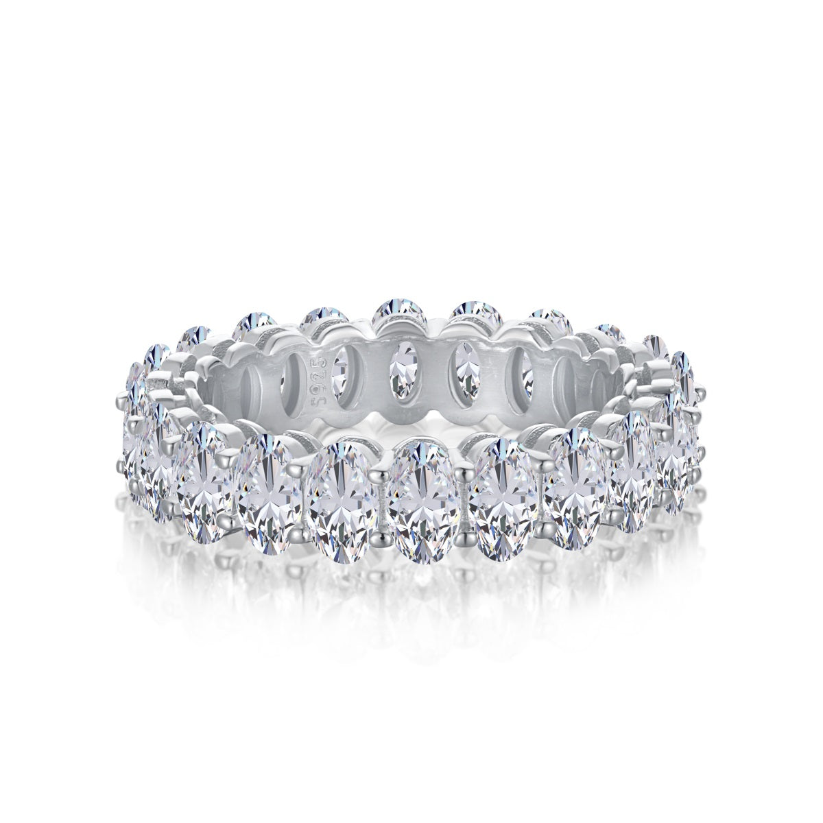 [CiCi]Ornate Oval Cut Tennis Ring