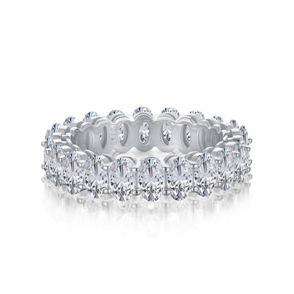 [CiCi]Ornate Oval Cut Tennis Ring