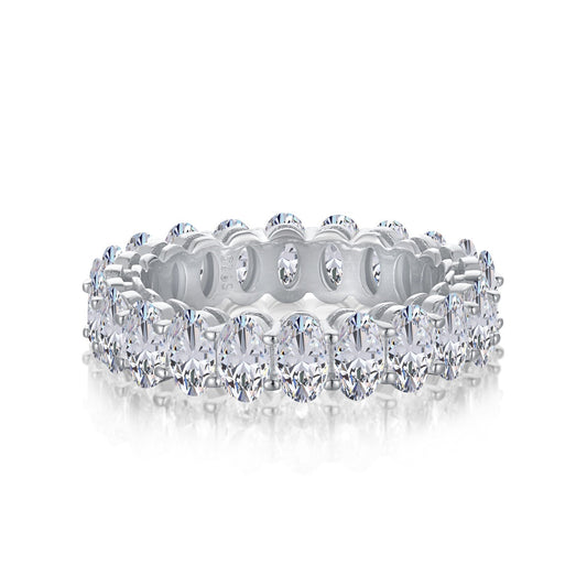 [CiCi]Ornate Oval Cut Tennis Ring