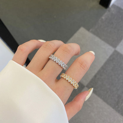 [CiCi]Ornate Oval Cut Tennis Ring