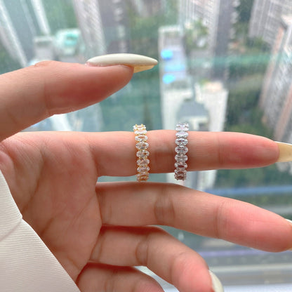 [CiCi]Ornate Oval Cut Tennis Ring